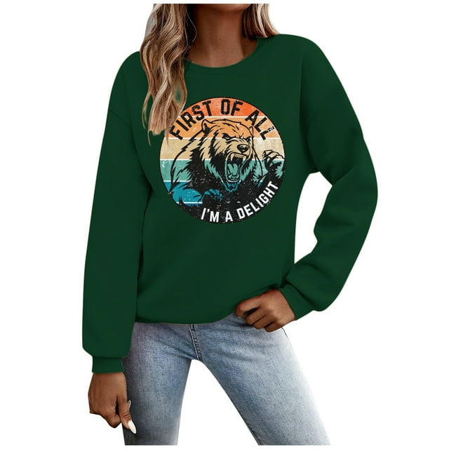 TINZ Sweat à Capuche Décontracté pour Femmes, Col Rond, Imprimé Animal, Veste Festive pour Adolescentes