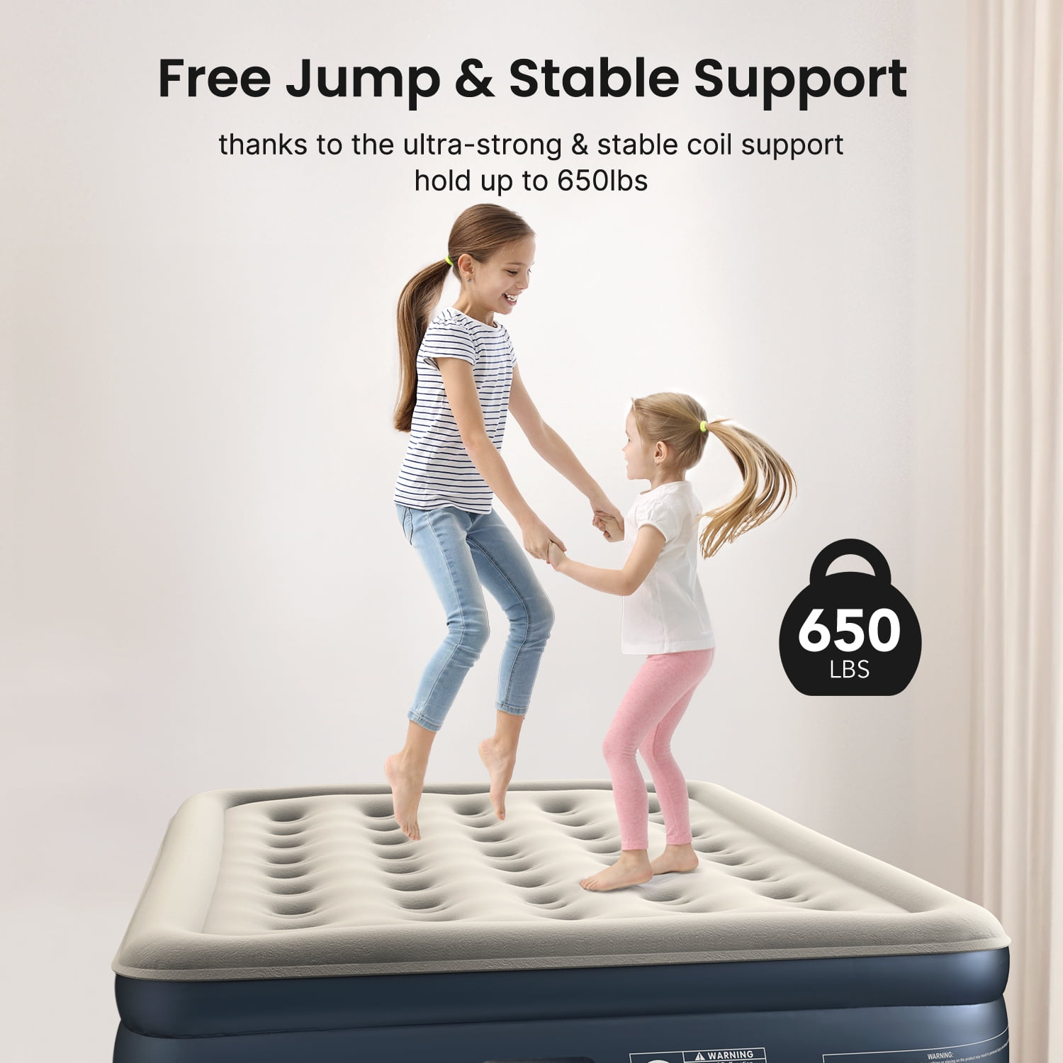 iDOO 18″ Full Size Air Mattress – Integrated Electric Pump