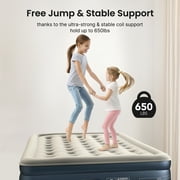 iDOO 18 Full Size Air Mattress, Inflatable Airbed with Built-in Pump, 600lb Max