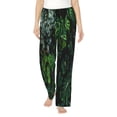 thumbnail image 2 of Kdxio Women's Comfy Stretch Lush Foliage Green PlantPrint Drawstring Pajama Pants-X-Large, 2 of 9