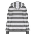 thumbnail image 3 of Miluxas Womens Zip up Hoodies Casual Oversized Striped Hoodies Sweatshirts Plain Zipper Classic Hooded Jackets with Pockets Gray XL(XL), 3 of 4