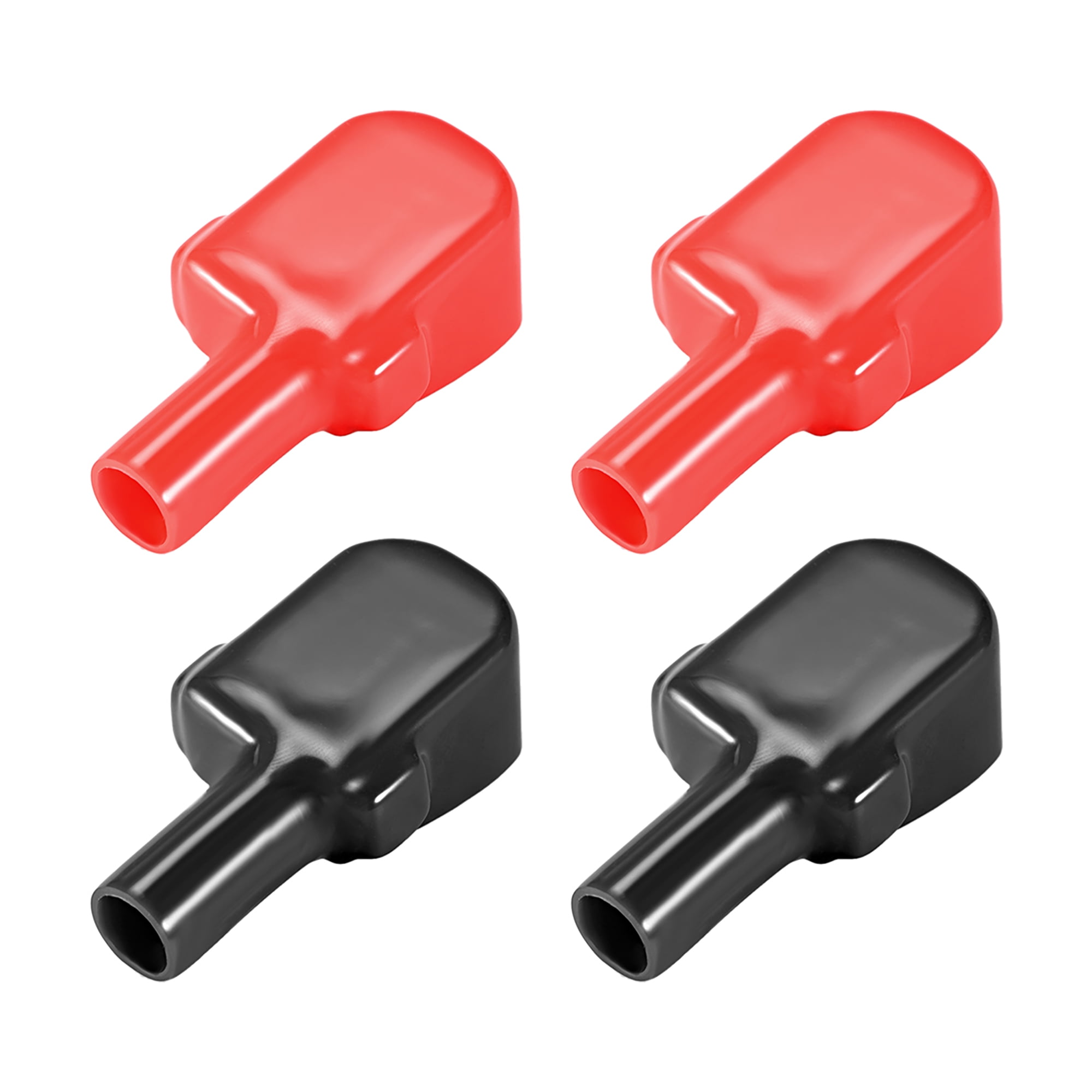 Battery Terminal Insulating Rubber Protector Cover for 12mm Cable Semicircle Shape Red Black 2