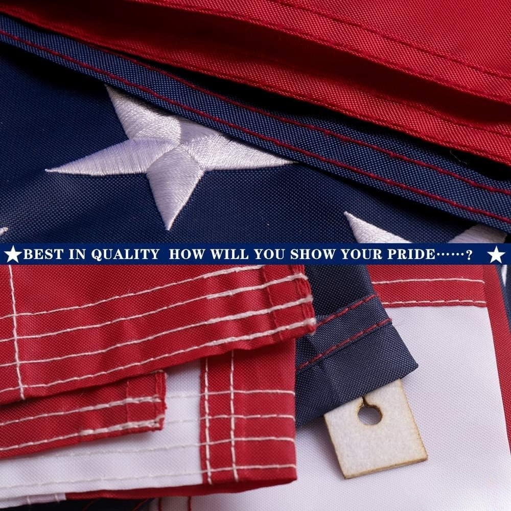 Lanola American Flag Pole Sleeve 2.5x4 Ft Banner Style-Embroidered Stars,Sewn Stripes,UV Protected,Heavy Duty Durable Nylon USA US Outdoor Indoor Flags (Pole NOT Included)