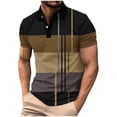 thumbnail image 5 of Sakmal Polo Shirts for Men Button Down Casual Short Sleeve Tshirts Color Block Gold Mens Shirts 2XL, 5 of 5