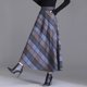 thumbnail image 2 of Gibobby faldas largas de mujer elegantes mujer Falda clásica a cuadros de talle con bolsillos y cremallera(Azul, L), 2 of 5