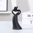 thumbnail image 2 of Escultura de pareja de resina negra minimalista de 14 cm abstracta, 2 of 2
