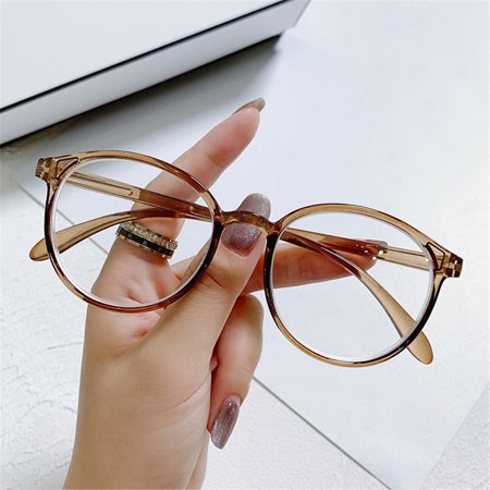 0~-4.0 Anti-fatigue Radiation Protection Women Fashion Computer Goggles Myopia Glasses Nearsighted Eyeglasses Optical Spectacles Eyewear LIGHT BROWN STRENGTH 200