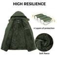 thumbnail image 5 of Soularge Women's Plus Size Puffer Jacket Quilted Winter Coat Thicken Warm Winter Jacket Green 6X, 5 of 7