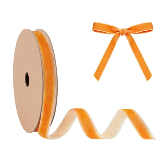 LaRibbons 3/8" Velvet Ribbon Orange, 10 Yard Roll
