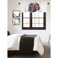 thumbnail image 3 of Kitchen Valances for Window, Red Fire Truck Cartoon Car Light Filtering Rod Pocket Valance Curtain, Modern Minimalist Style Short Curtains Window Topper for Bedroom Bathroom Living Room 42x18in, 3 of 9