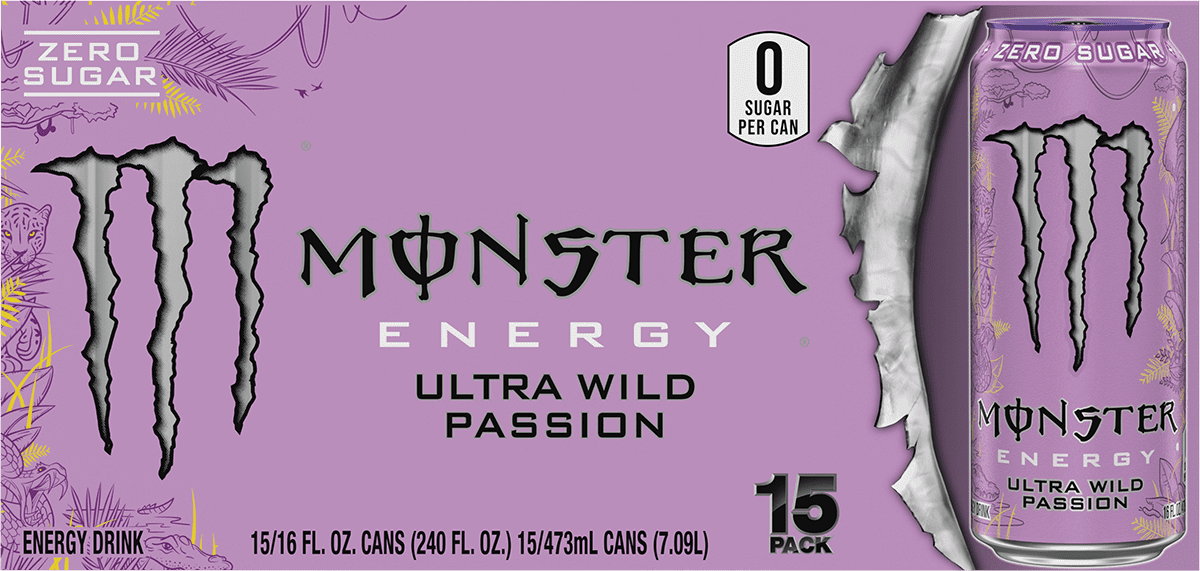 Monster Energy Ultra Wild Passion 15 Pack - 16 Fl Oz