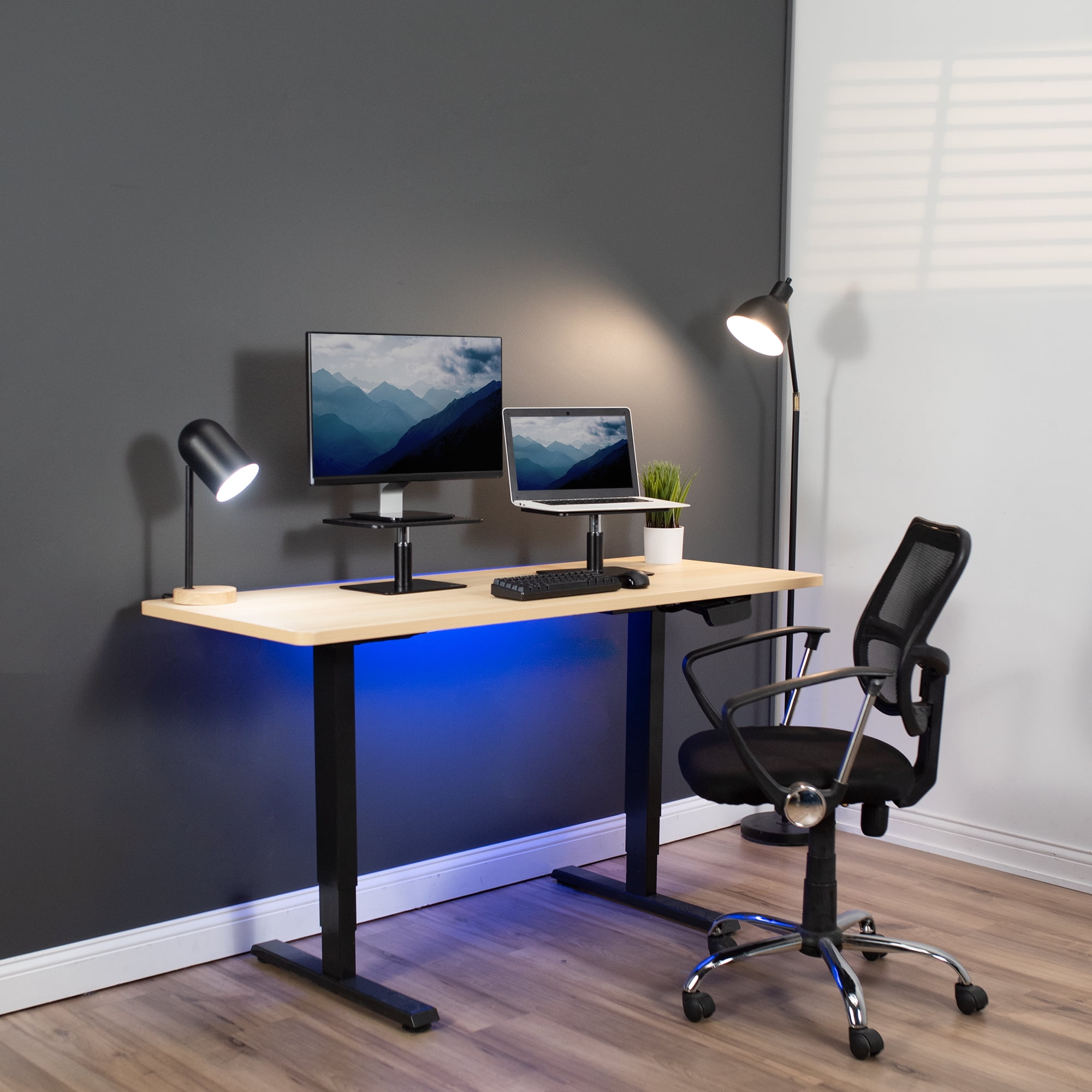 VIVO Universal Height Adjustable Ergonomic Computer Monitor & Laptop Riser Stand