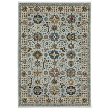 Oriental Weavers Aberdeen Area Rug - 561W1 - 7'10" x 10'10" - in Blue/ Beige - Vintage Inspired, Stain Resistant, Family and Pet Friendly , Dining, Living Room Rug