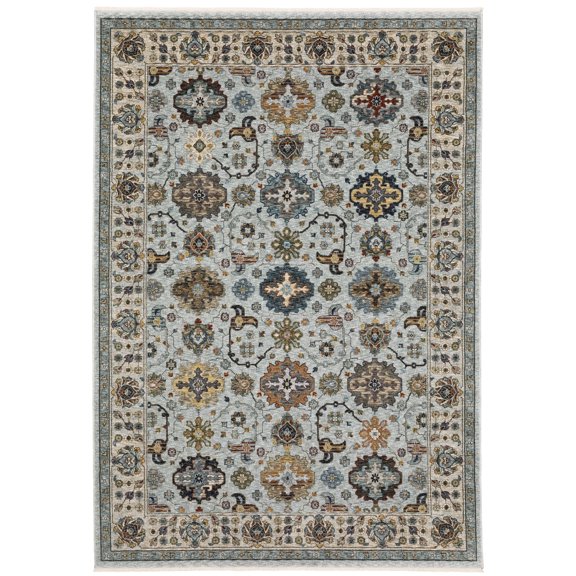Oriental Weavers Aberdeen Area Rug - 561W1 - 7'10" x 10'10" - in Blue/ Beige - Vintage Inspired, Stain Resistant, Family and Pet Friendly , Dining, Living Room Rug
