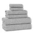 thumbnail image 2 of Superior Amelia Viscose Cotton Blend Medium Weight 6 Piece Towel Set, Charcoal, 2 of 11