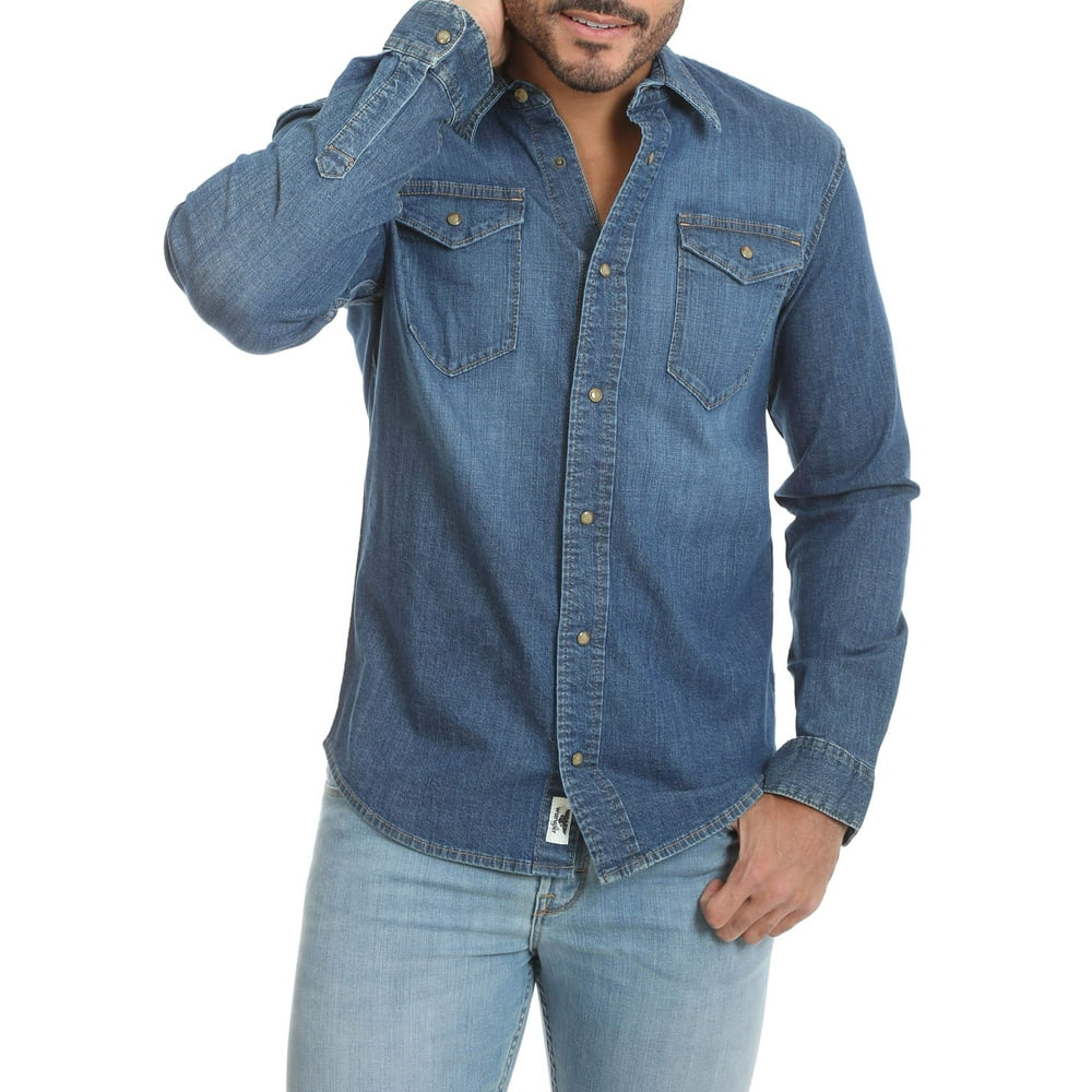 Wrangler Wrangler Men's Premium Slim Fit Denim Shirt