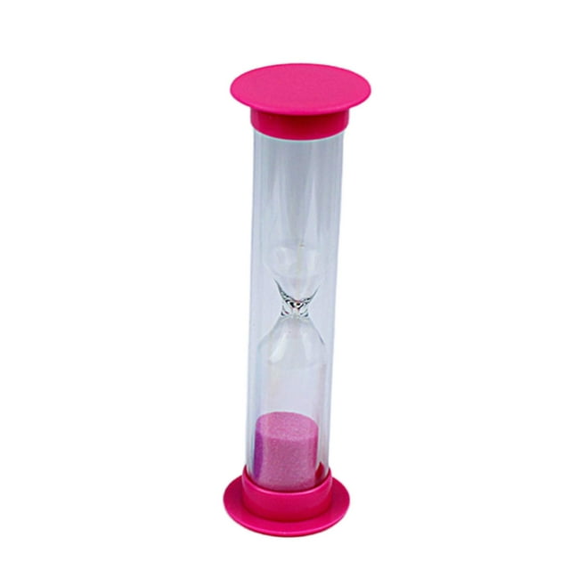 Reloj de arena pequeño, temporizador de arena de 2 minutos, reloj de arena multiusos de escritorio, temporizador de reloj de arena para niños, hogar, rosa