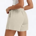 thumbnail image 4 of iHPH7 Women's Summer Casual Lounge Shorts Elastic Waist Stretch Lightweight Comfortable Relaxed Fit Solid Color Pull On Shorts with Pockets for Beach Travel Wear Khaki XL, 4 of 6