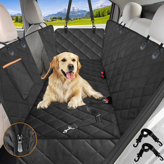 Kytely Funda de asiento de coche para perros mejorada, fundas de asiento para mascotas para asiento trasero, a prueba de arañazos y respaldo antideslizante y hamaca, funda de asiento para perro resist