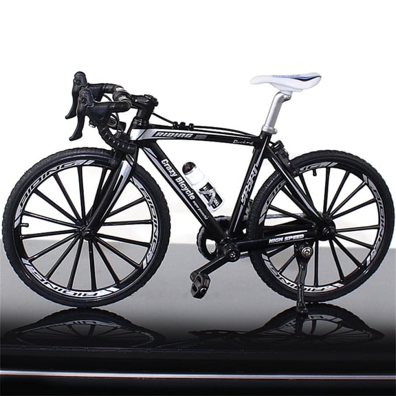 Black 1:10 Alloy Racing Bike Model Drop Bar Black Diecast Toy Vehicle Home Decor