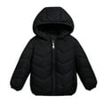 thumbnail image 4 of XUNKUSGA Girls Puffer Jacket 1-14 Years Solid Color Full Zip Up Quilted Jacket Winter Waterproof Girls Winter Coat Lightweight Warm Hooded Down Jacket with Pockets Black, 4 of 7