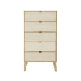 thumbnail image 2 of Linon Winnie 5 Drawer Chest with Cane Front Panels in Natural Rubberwood, 2 of 10