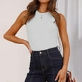 thumbnail image 6 of GA WEIHUA Women's High Neck Tank Top Slim Knit Basic Summer Tops Going Out T Shirts Casual Ribbed Knit Tops 2025 Fashion Sleeveless Cami Shirts(White,S)Clearance Sales, 6 of 6