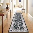 thumbnail image 5 of Findosom Washable Runner Rug 2'x10' Non-slip Kitchen Runner Rug, Vintage Paisley Runner Rugs Soft Distressed Carpet Boho Runner Rug for Hallway Bedroom Laundry Entryway,Black, 5 of 9