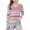 Pink A, variant on WRKEKC Girls Long Sleeve Tees Casual Eye-Catching Fashion Striped Print V Neck Soft Stretchy Comfortable Slim Fit Blouses for Spring Summer 3-14 Years