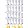 thumbnail image 3 of 24 Pairs Cotton Crew Socks, Mens Womens Bulk Casual Sports Sock (White w/Gray Heel Toe, 9-11), 3 of 5