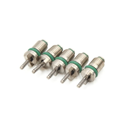 Dark Silver Air - 5Pcs Green Silver Tone Air Conditioner Refrigerant Valves Core for Car Household