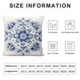 thumbnail image 5 of Shangniulu  Canvas Throw Pillow Cover Case for Couch Sofa Home Decor Floral Compass Leaves Medallion 20 X 20 Inches Navy Blue, 5 of 5