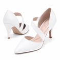 thumbnail image 2 of Pennysue Women's White Strappy Short Heels With Pointed Toes Size 8, 2 of 8