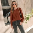 thumbnail image 2 of SUNBS Long Sleeve Shirts for Women Pleated Crewneck Fall Winter Casual Blouses, Sizes S-3XL, 2 of 8