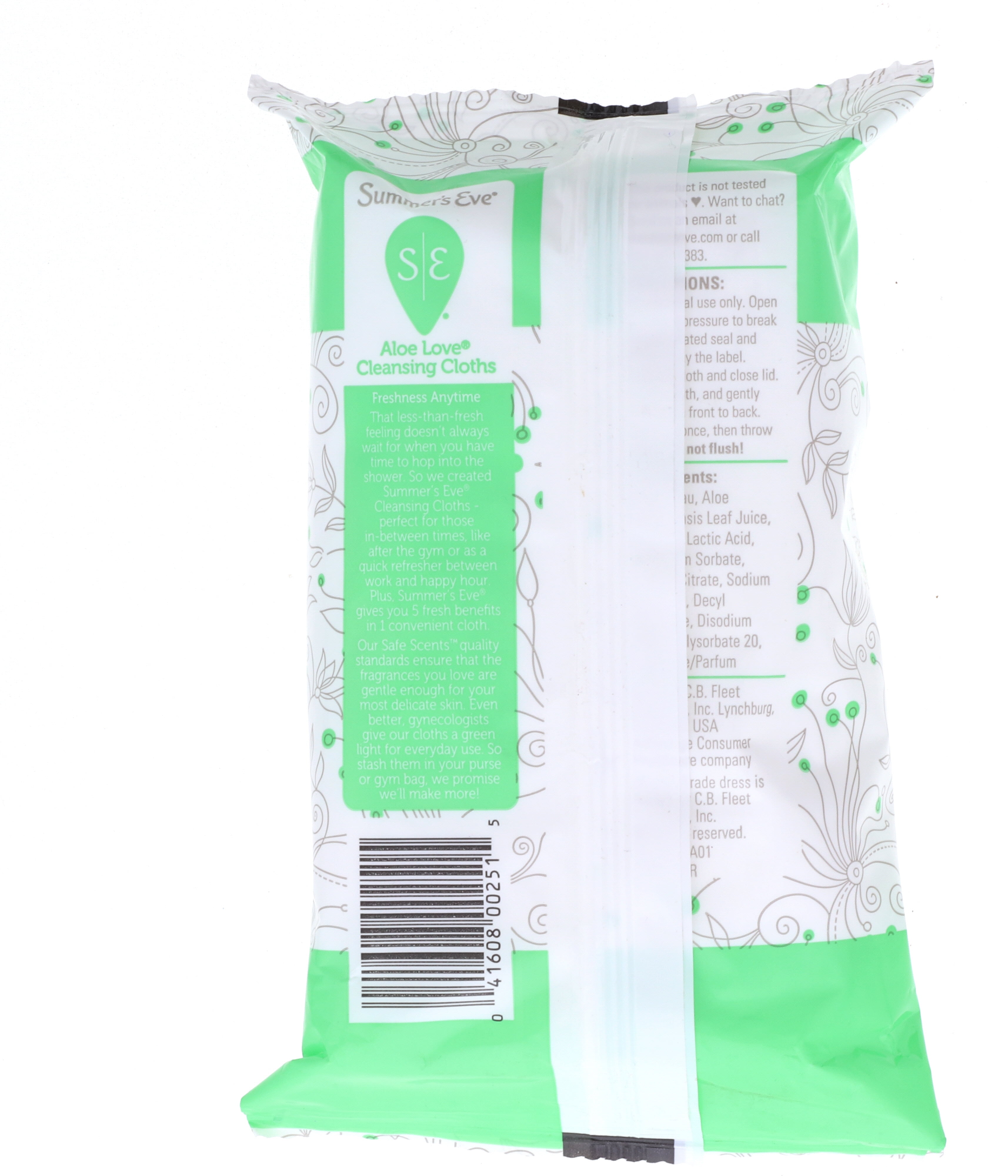 Summer's Eve Aloe Love Cleansing Cloths for Sensitive Skin, 32 Count 6 Pack