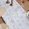 thumbnail image 5 of Rojia Faux Fur Christmas Table Runner with Golden Sequin Snowflakes, White Super Soft Thick Table Decoration for Winter Holiday Xmas Party, 13*70.8in, 5 of 7