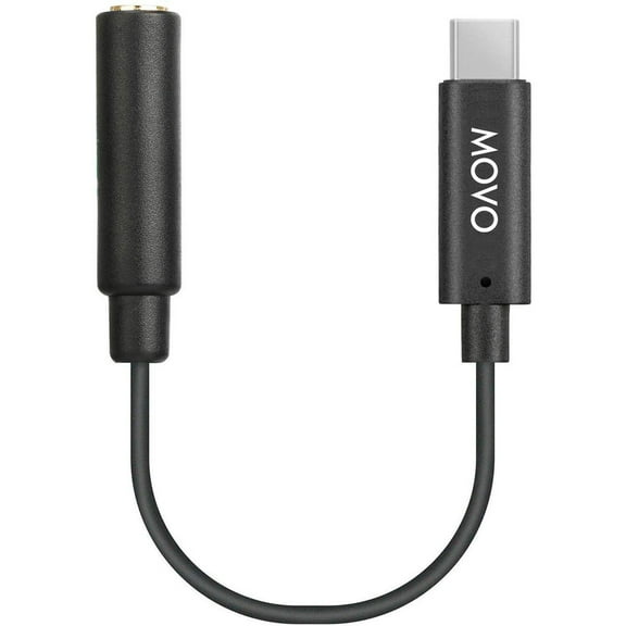 Movo Photo PMA-1 Female 3.5mm TRS Microphone Audio Adapter Cable, 5.5"