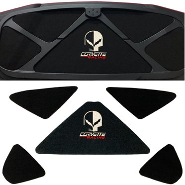 C5 Corvette Console Lid Pad - Black Leather With Red ZO6 Embroidered Emblem