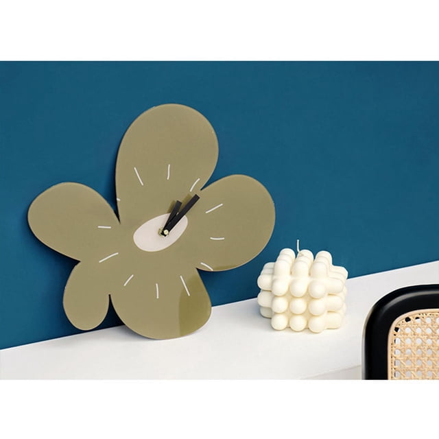 Relojes de acrílico , relojes de pared de plástico que no hacen tictac con Relojes silenciosos decorativos irregulares creativos Flor Colco reloj moderno decorativo