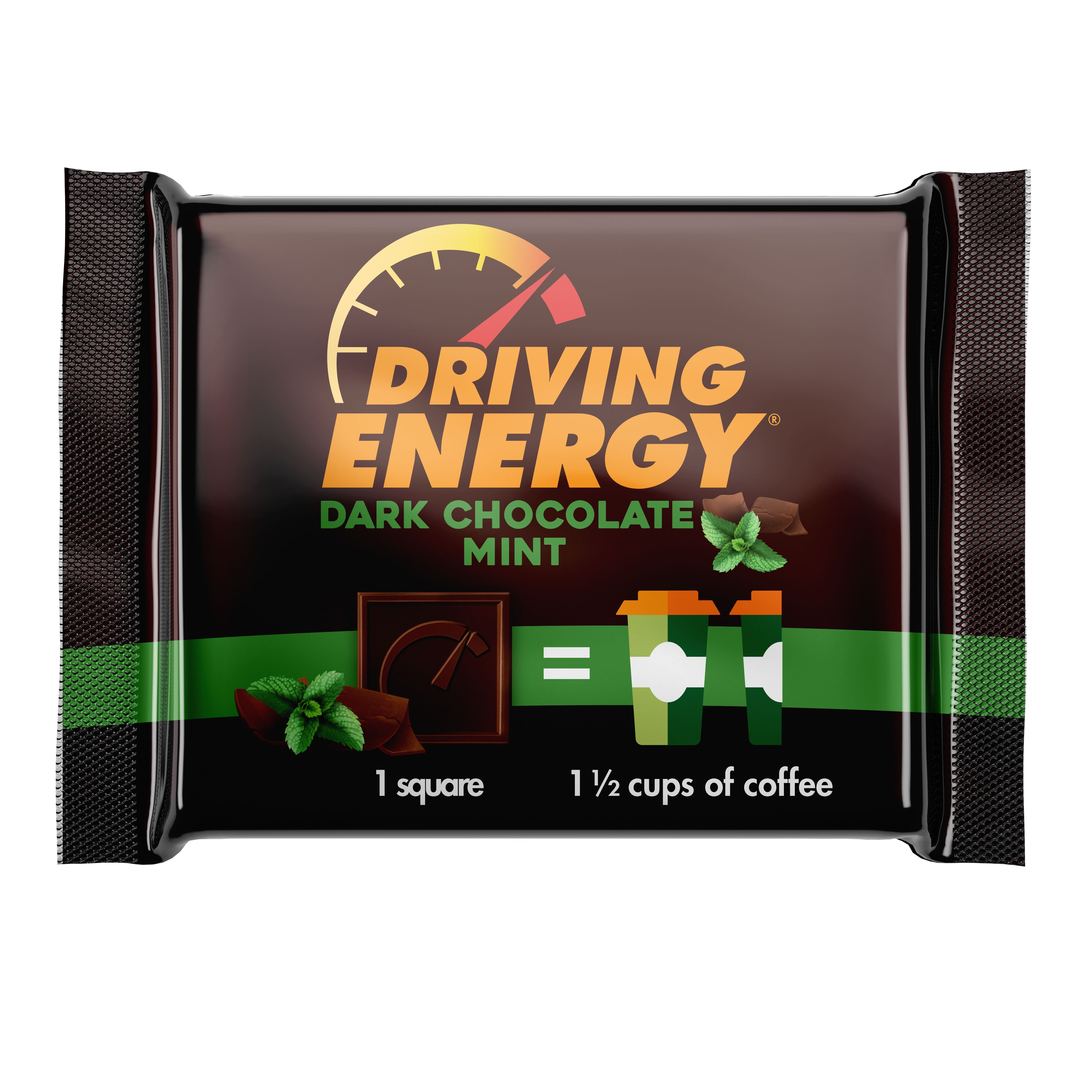 ZenEvo Driving Energy Dark Chocolate Mint - 150mg of Caffeine with Maca, Ginseng and Ashwagandha - 30ct. Box
