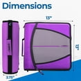 thumbnail image 3 of Case-it The Mighty Zip Tab Zipper Binder - 3 Inch O-Rings - 5 Color Tab Expanding File Folder - Multiple Pockets - 600 Sheet Capacity - Comes with Shoulder Strap - Deep Purple D-146 (6 Pack), 3 of 8