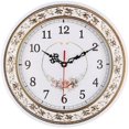 thumbnail image 1 of ERDS-Silent Modern Quartz Flower Design Decorative Wall Clock Non-Ticking Digital 11-Inch Clock (White), 1 of 4