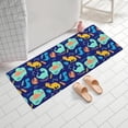 thumbnail image 2 of DarkBlue Cartoon Dinosaurs Pattern Bathroom Rugs Mat,Non Slip Microfiber Bathroom Rug,Rubber Backing,Soft Bathroom Mats for Bathroom Floor,Tub and Shower,60x24in(150x60cm), 2 of 5