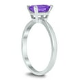 thumbnail image 2 of SZUL Women's Emerald Shaped 7X5MM Amethyst Solitaire Ring in 10K White Gold, 2 of 4