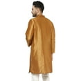 thumbnail image 4 of SKAVIJ Kurta for Men Art Silk Embroidered Long Shirt Indian Wedding Large Brown, 4 of 6