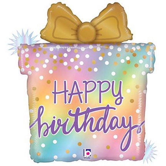 27" Foil Opal Birthday Present Foil Balloon