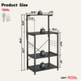 thumbnail image 4 of Bestier Kitchen Bakers Rack Storage Shelf, 4-Tier Microwave Stand Coffee Bar Table on Wheels, Black, 4 of 9