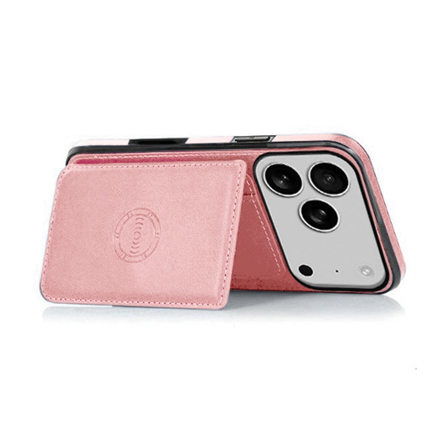 Classic Leather Card Holder Wallet Case for iPhone 17 Pro Max - Pink