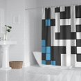 thumbnail image 3 of Ensemble de Rideau de Douche avec Doublure à Boutons-Pression, Vert Sauge Noir Formes Lignes (2) Rideaux de Douche Doublure de Douche Imperméable, Doublure de Rideaux en Polyester Décoratif, 72x72 Pouces, 3 of 4
