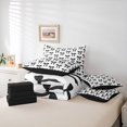thumbnail image 6 of jejeloiu Black Lovely Bow 7pcs Bedding Comforter Set,Cute Cartoon Bowtie Queen Bedding Sets For Girls Reversible, 6 of 8